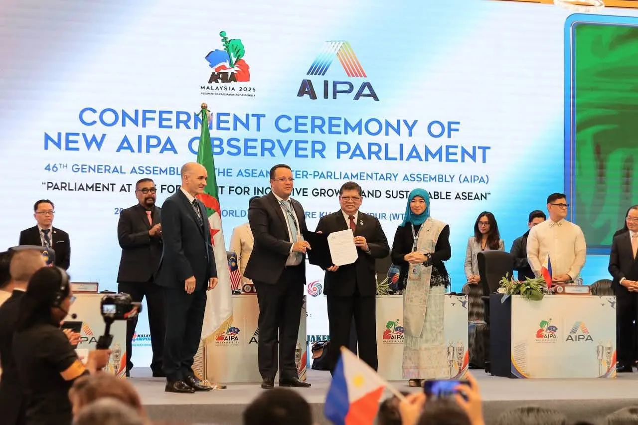 الجزائر تنضم إلى الجمعية البرلمانية الدولية لرابطة دول جنوب شرق آسيا