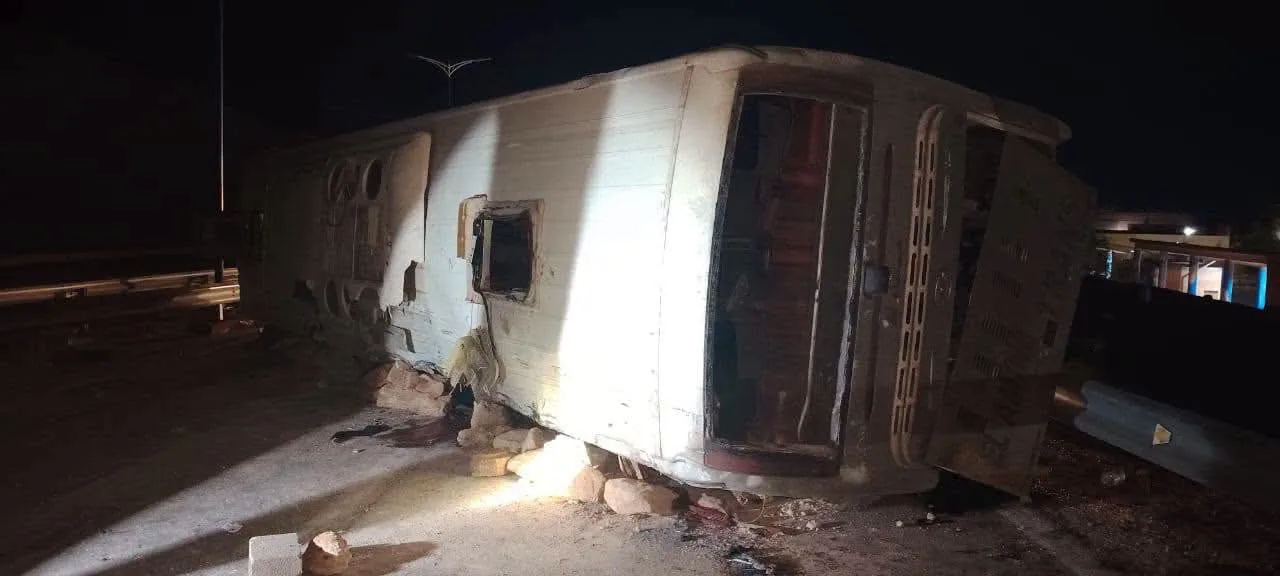 مصالح ولاية النعامة تكشف أسباب حادث انقلاب حافلة المسافرين