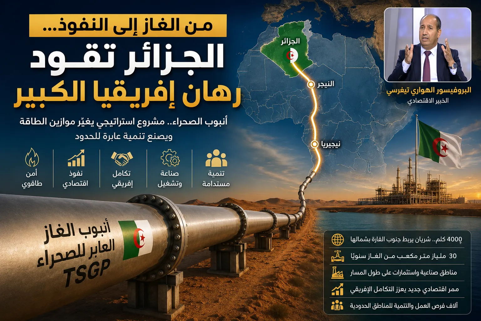 من الغاز إلى النفوذ…الجزائر تقود رهان إفريقيا الكبير
